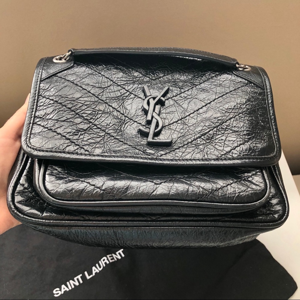 Saint Laurent Niki Baby Crinkled Vintage Leather